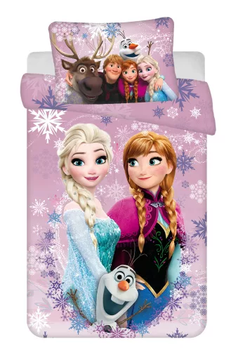 Disney Jégvarázs Pink-Purple gyerek, ovis ágyneműhuzat 100×135 cm, 40×60 cm