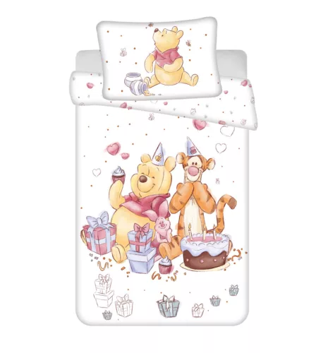 Disney Micimackó Birthday Party gyerek, ovis ágyneműhuzat 100×135 cm, 40×60 cm