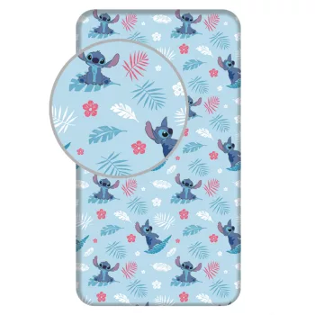   Disney Lilo és Stitch, A csillagkutya Blue gumis lepedő 90x200 cm