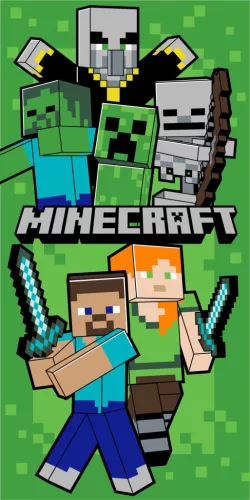 Minecraft Let's Survive fürdőlepedő, strand törölköző 70x140cm