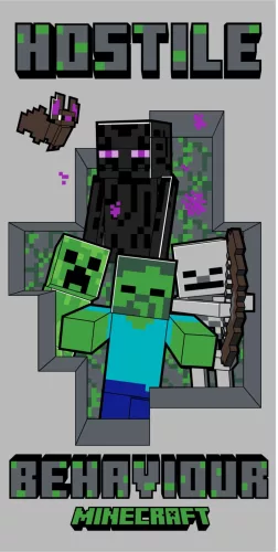 Minecraft Hostile Behaviour fürdőlepedő, strand törölköző 70x140cm