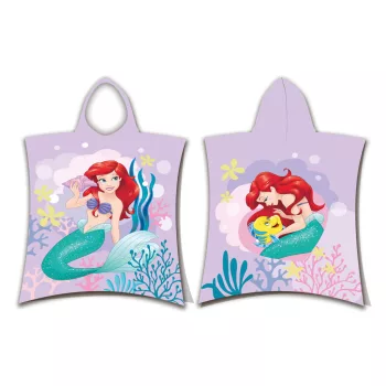 Disney Hercegnők Ariel Pink törölköző poncsó 50x115 cm