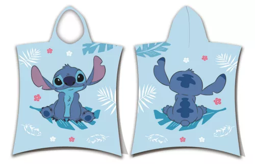Disney Lilo és Stitch, A csillagkutya Blue strand törölköző poncsó 50x115 cm