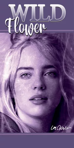 Billie Eilish Wild Flower fürdőlepedő, strand törölköző 70x140cm
