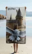 Harry Potter Hedwig Fly fürdőlepedő, strand törölköző 70x140cm
