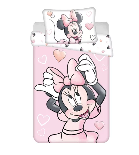 Disney Minnie Blush Pink gyerek, ovis ágyneműhuzat 100×135 cm, 40×60 cm