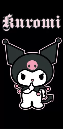 Hello Kitty Kuromi Black fürdőlepedő, strand törölköző 70x140cm