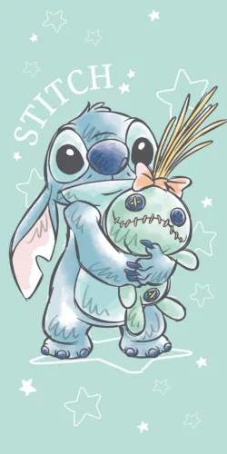 Disney Lilo és Stitch, A csillagkutya Buddies fürdőlepedő, strand törölköző 70x140cm