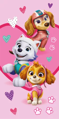 Mancs Őrjárat Puppy Love fürdőlepedő, strand törölköző 70x140cm (Fast Dry)