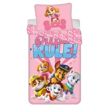   Mancs Őrjárat Pups Rule Pink ágyneműhuzat 140×200cm, 70×90 cm microfibre