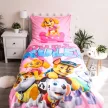 Mancs Őrjárat Pups Rule Pink ágyneműhuzat 140×200cm, 70×90 cm microfibre
