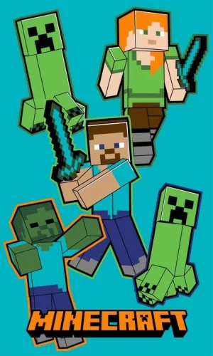 Minecraft Crawler kéztörlő, arctörlő, törölköző 30x50cm