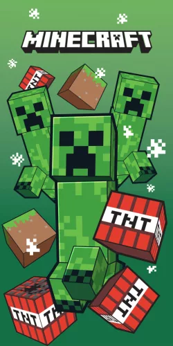 Minecraft TNT Creepers fürdőlepedő, strand törölköző 70x140cm (Fast Dry)