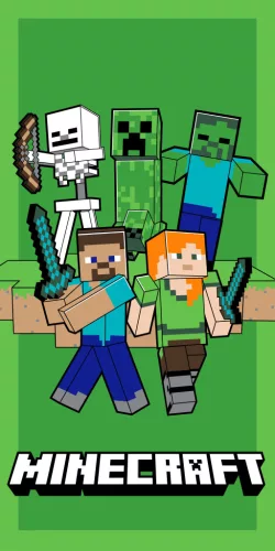 Minecraft Attack fürdőlepedő, strand törölköző 70x140cm (Fast Dry)