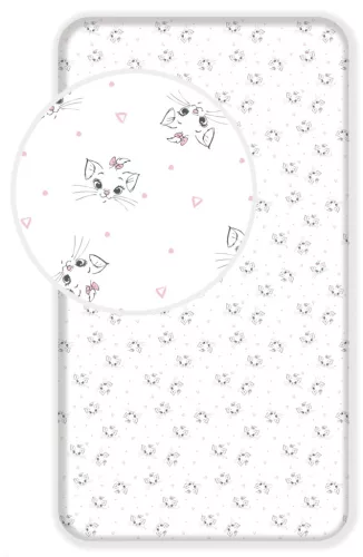 Disney Marie cica Dots gumis lepedő 90x200 cm