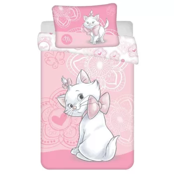   Disney Marie Pink Flower gyerek, ovis ágyneműhuzat 100×135cm, 40×60 cm