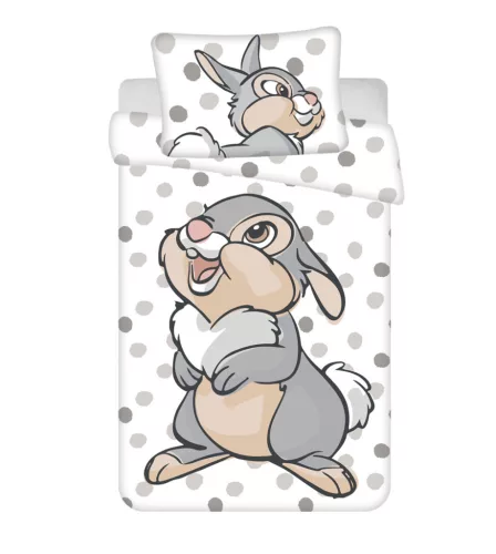 Disney Bambi Grey Dots gyerek, ovis ágyneműhuzat 100×135cm, 40×60 cm