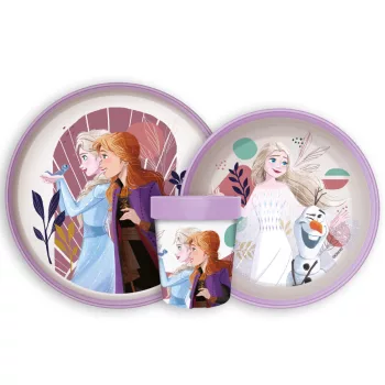   Disney Jégvarázs Journey csúszásmentes étkészlet, micro műanyag szett