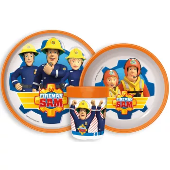   Sam a tűzoltó Rescue Mission csúszásmentes étkészlet, micro műanyag szett