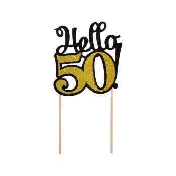 Hello 50 B&C torta dekoráció 19 cm