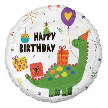Dinoszaurusz Happy Birthday Dinosaur fólia lufi 36 cm