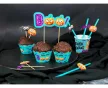Halloween Boo díszítő pálca és muffin dísz 6 db-os