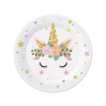 Unikornis Star papírtányér 6 db-os 18 cm