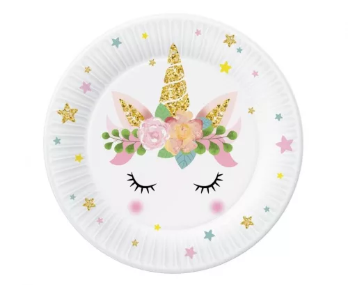 Unikornis Star papírtányér 6 db-os 18 cm