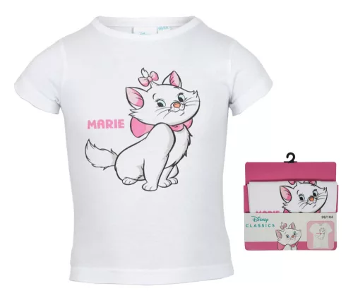 Disney Marie cica White gyerek rövid póló, felső 2 - 8 év / 92 - 128 cm