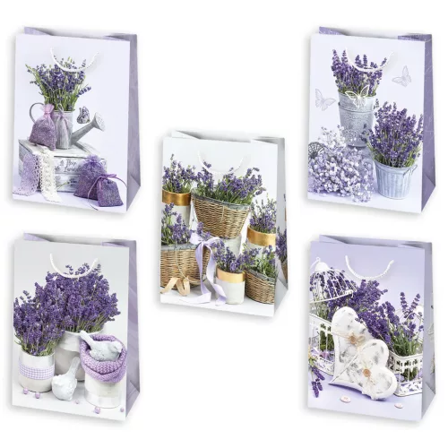 Levendula Purple papír ajándéktasak, ajándékzacskó 29x40x12 cm