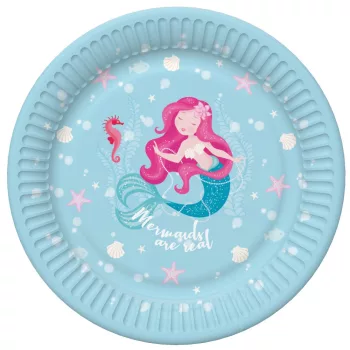Sellő Pastel papírtányér 8 db-os 18 cm