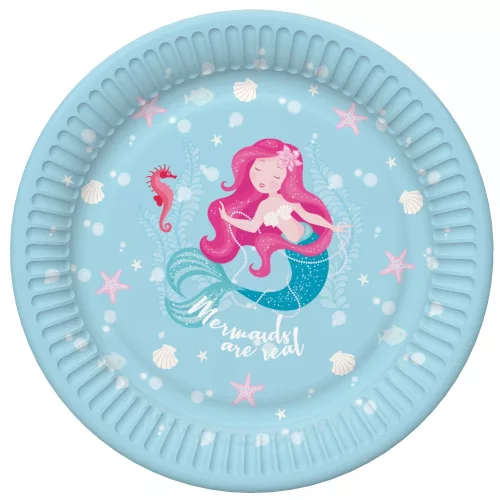 Sellő Pastel papírtányér 8 db-os 22,7 cm