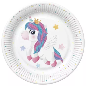 Unikornis Magical Star papírtányér 8 db-os 22,7 cm