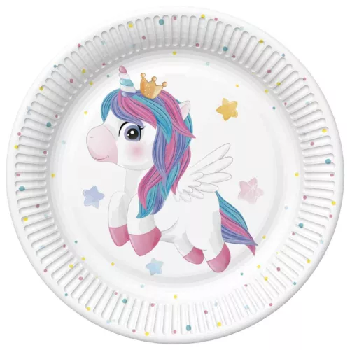 Unikornis Magical Star papírtányér 8 db-os 22,7 cm