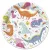 Dinoszaurusz Funny papírtányér 8 db-os 18 cm