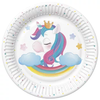 Unikornis Magical Star papírtányér 8 db-os 18 cm