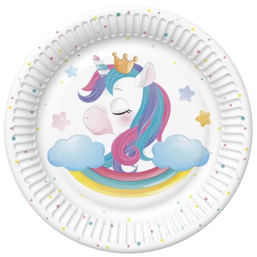 Unikornis Magical Star papírtányér 8 db-os 18 cm
