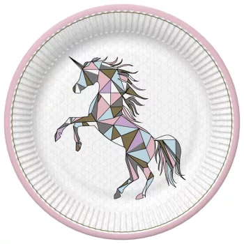 Unikornis Graphic Wild papírtányér 8 db-os 22,7 cm