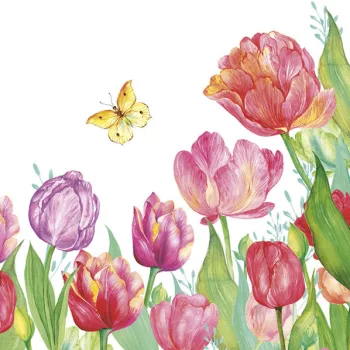 Tulipán Watercolour szalvéta 20 db-os 33x33 cm