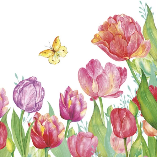 Tulipán Watercolour szalvéta 20 db-os 33x33 cm