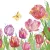 Tulipán Watercolour szalvéta 20 db-os 33x33 cm