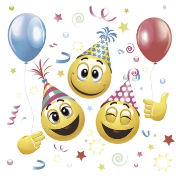 Smiley Icons&Balloons szalvéta 20 db-os 33x33 cm