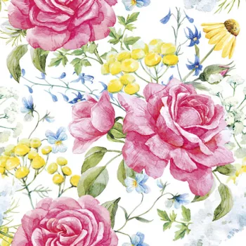 Rózsa Field Flowers szalvéta 20 db-os 33x33 cm