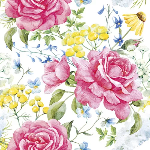 Rózsa Field Flowers szalvéta 20 db-os 33x33 cm