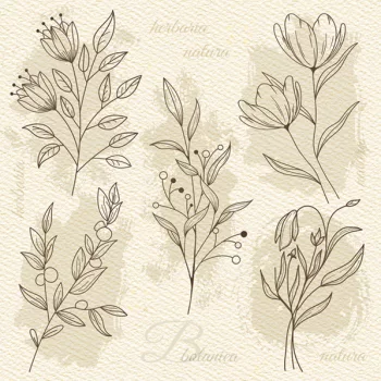 Virág Beige Illustration szalvéta 20 db-os 33x33 cm