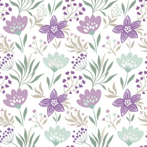 Virág Violet and Mint szalvéta 20 db-os 33x33 cm