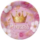 Hercegnő Crown papírtányér 8 db-os 18 cm