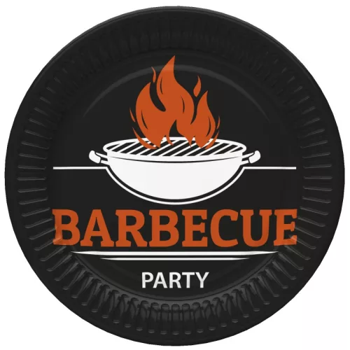 Barbecue Party papírtányér 8 db-os 18 cm