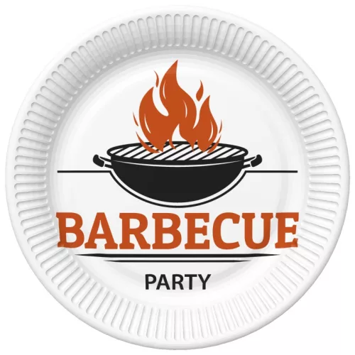 Barbecue Party papírtányér 8 db-os 22,7 cm