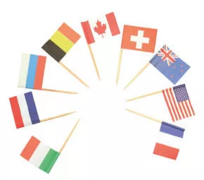 Zászlós Countries díszítő pálca 24 db-os